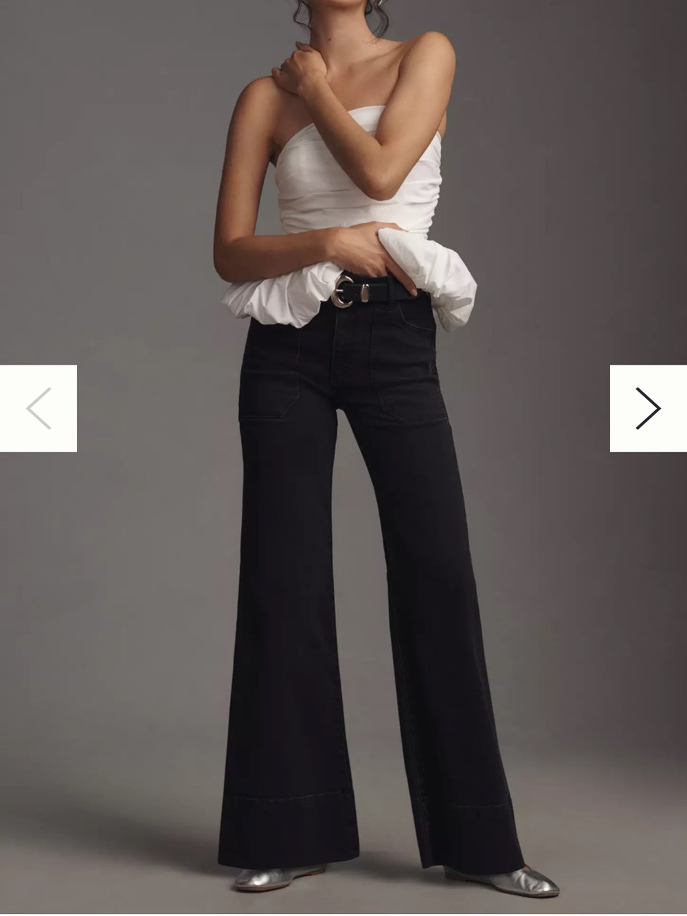 Pilcro Rylan Relaxed High Rise Flare Jeans Black